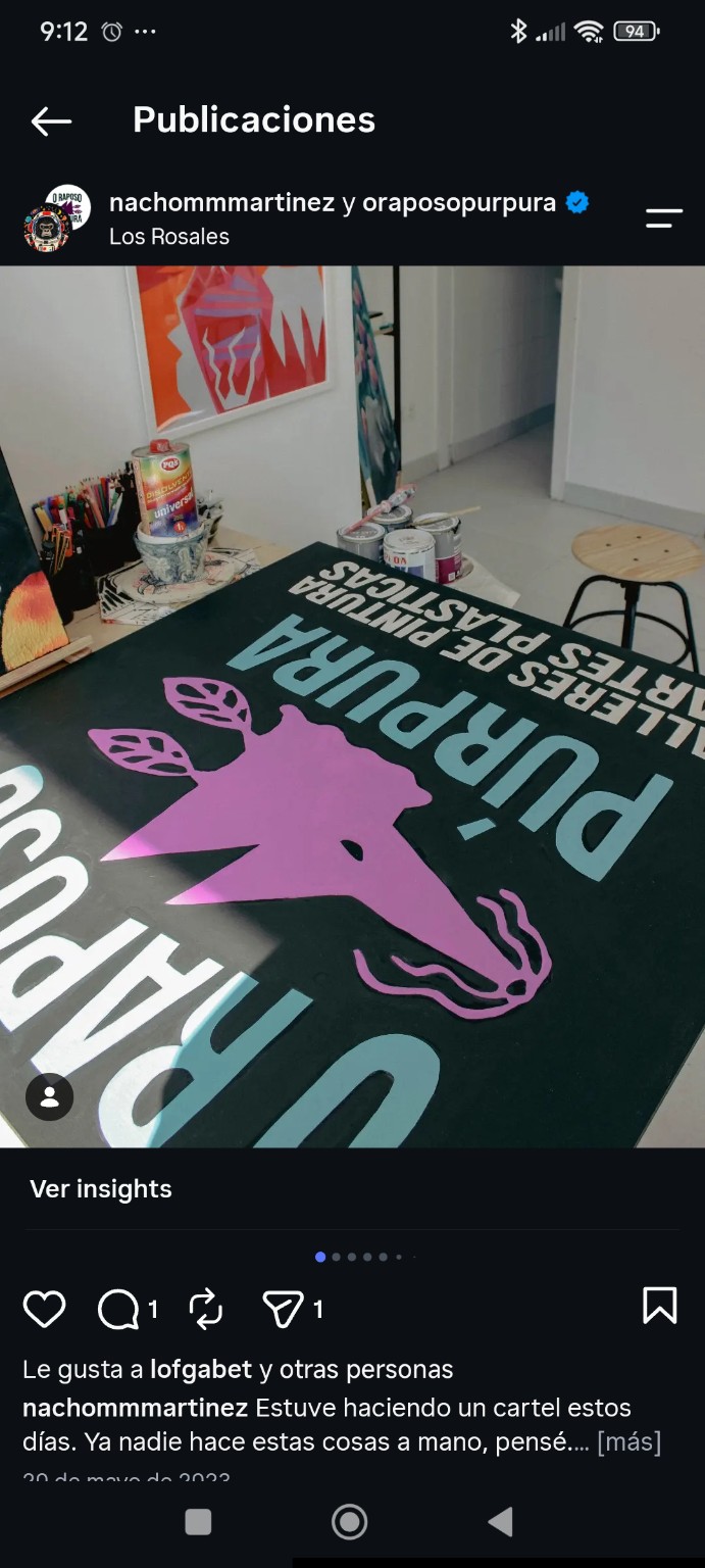 Cartel hecho a mano